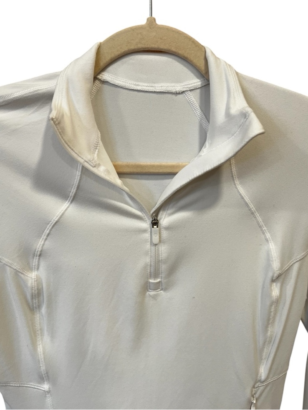 Lululemon Athletica Rulu Crop 1/4 Zip Long Sleeve Top White Size 4 Spring Active - Picture 2 of 4